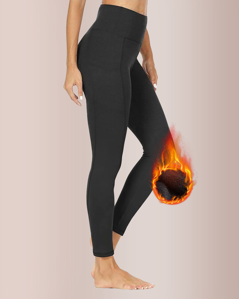 Curvvvy® Fleece-Lined High-Waist Leggings with Pockets Curvvvy-US