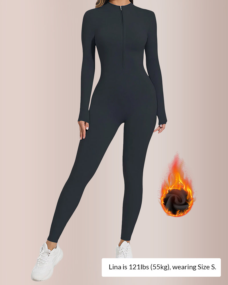 Curvvvy® Fleece Slim-Fit Winter Training Jumpsuit