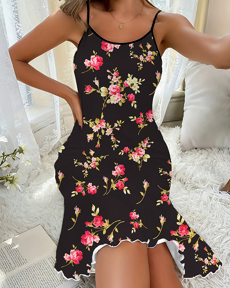 Curvvvy® Floral Spaghetti Strap Dress