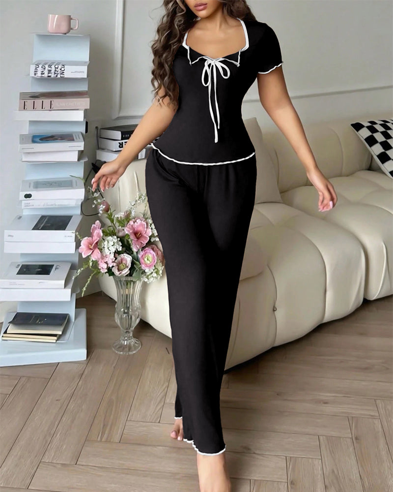 Curvvvy® DreamWear – CloudSoft Short-Sleeve & Long Pants Pajama Set (3 Colors) curvvvy