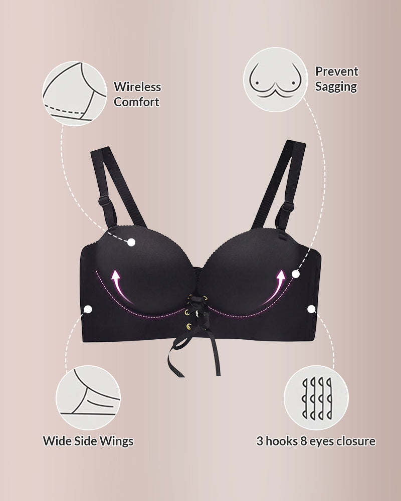 Curvvvy® Lace-Up Boosting Comfort Bra curvvvy