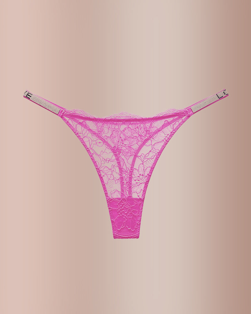 Curvvvy® BlossomLace – Lace Thong with Sparkling Details curvvvy