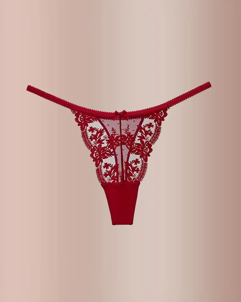 Curvvvy® BlossomLace – French Embroidered Sheer Lace Thong curvvvy
