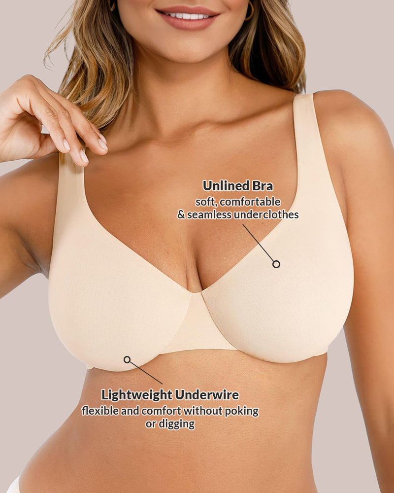 Curvvvy® Underwire Adjustable Deep V-neck Bra curvvvy