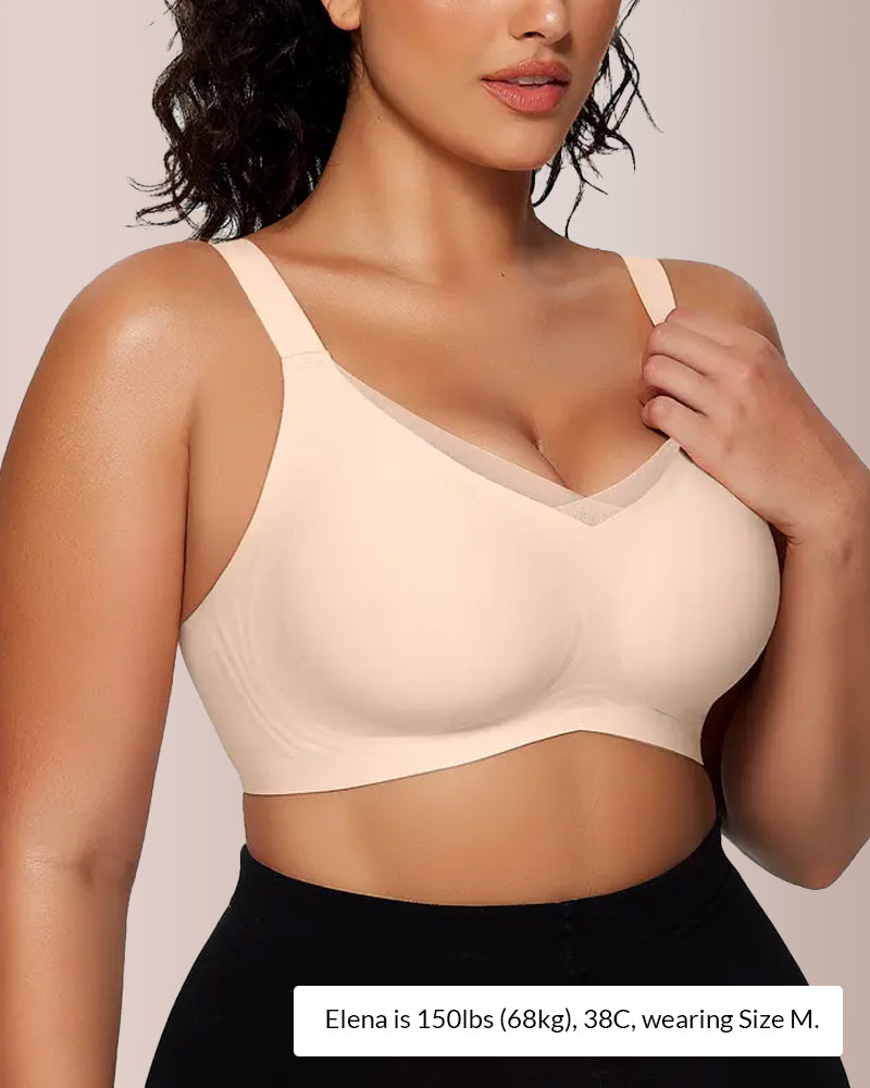 Curvvvy® V-Neck Mesh Crossover Bra curvvvy