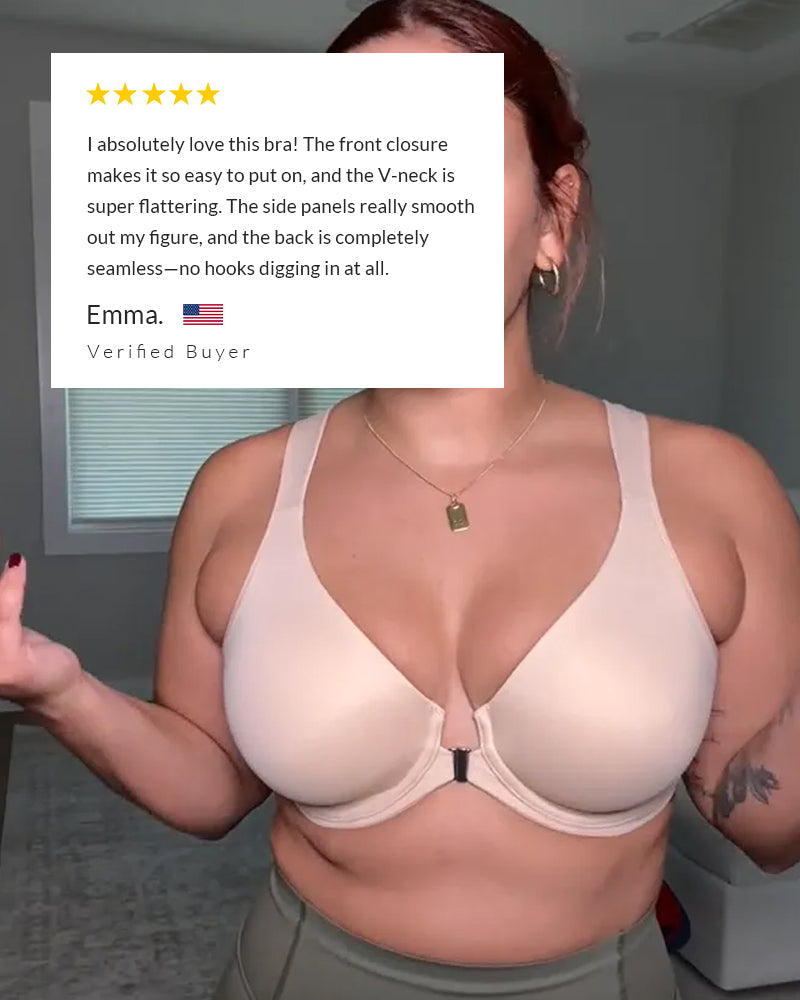 Curvvvy® Front Closure Underwire Back Support Bra curvvvy