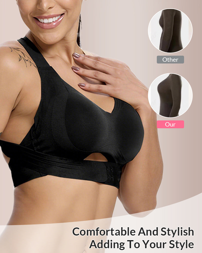 Curvvvy® Front Closure Cross-Back Wireless Posture Bra
