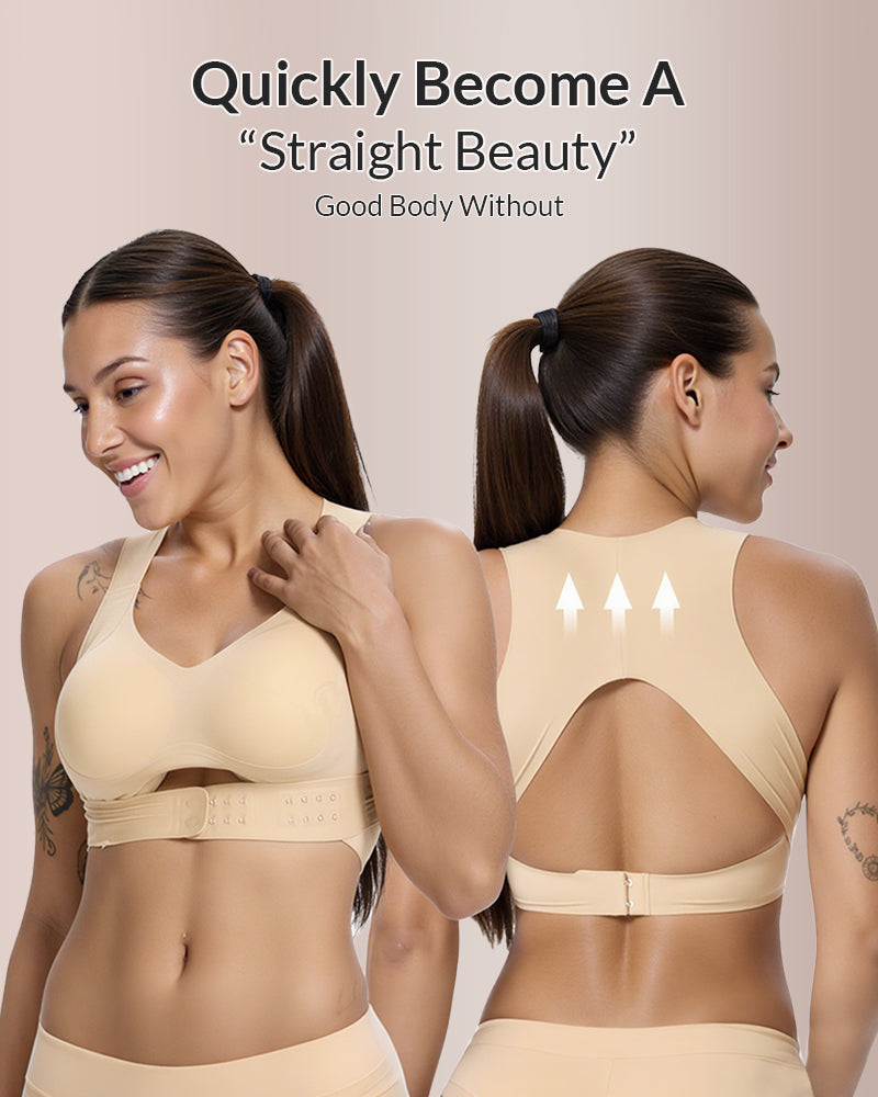 Curvvvy® Front Closure Cross-Back Wireless Posture Bra