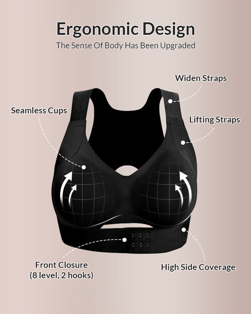Curvvvy® Front Closure Cross-Back Wireless Posture Bra