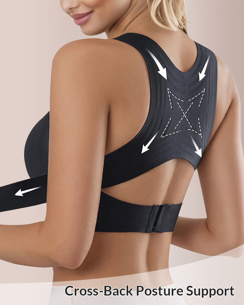 Curvvvy® Front Closure Cross-Back Wireless Posture Bra curvvvy