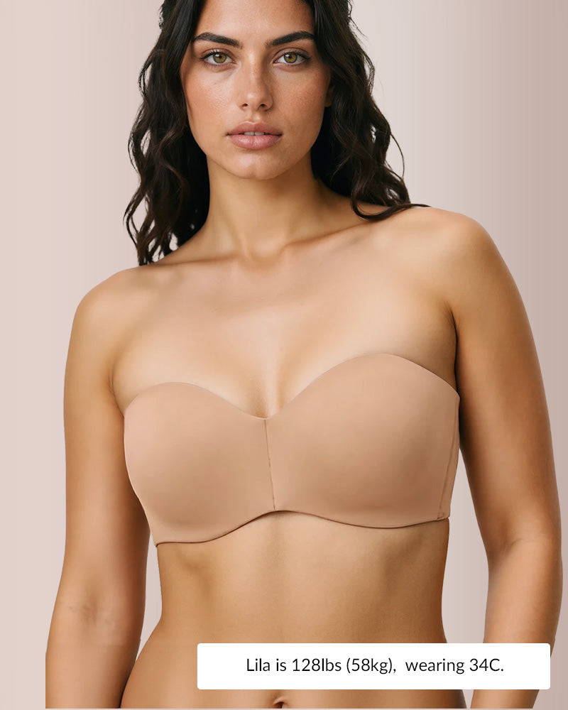 Curvvvy® Invisible Strapless Minimizer Bandeau Bra