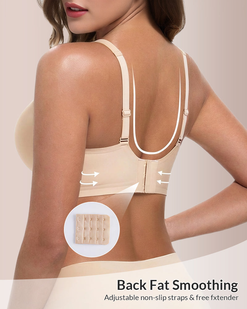 Curvvvy® Seamless Wireless V-Neck Fixed Cup Bra