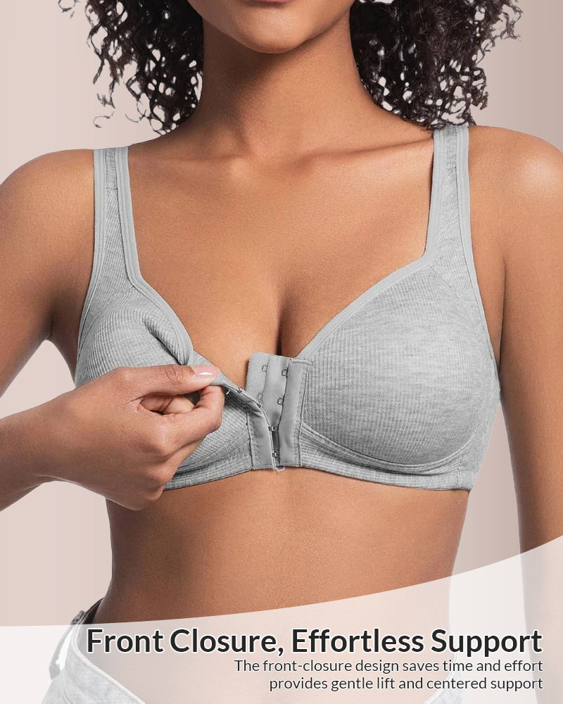 Curvvvy® Easy-On Front Closure Wireless Support Bra