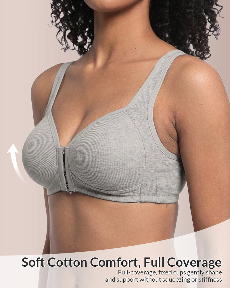 Curvvvy® Easy-On Front Closure Wireless Support Bra