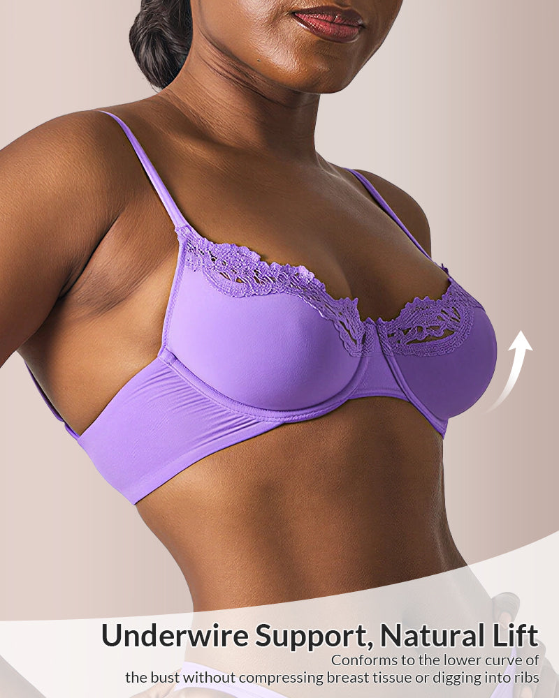Curvvvy® Delicate French Lace Underwire Shaping Bra