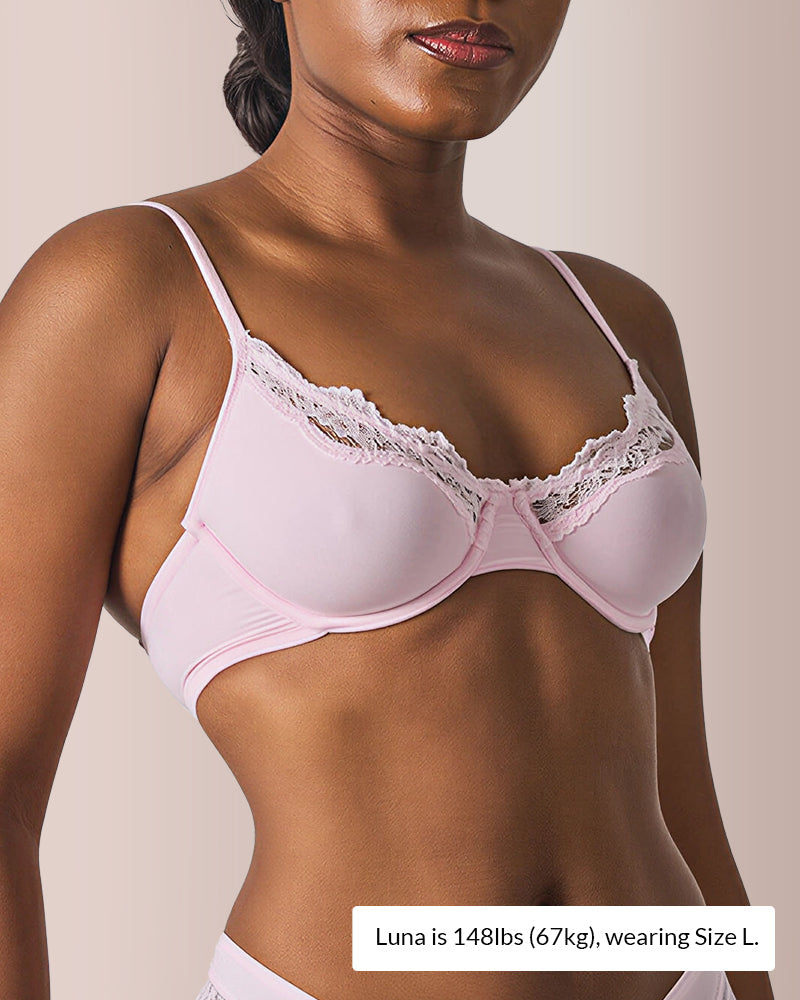 Curvvvy® Delicate French Lace Underwire Shaping Bra