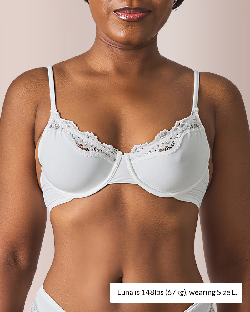 Curvvvy® Delicate French Lace Underwire Shaping Bra