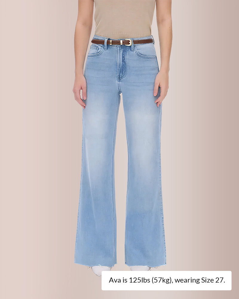 Curvvvy® Stretchy High Waist Wide Leg Jeans Curvvvy-US