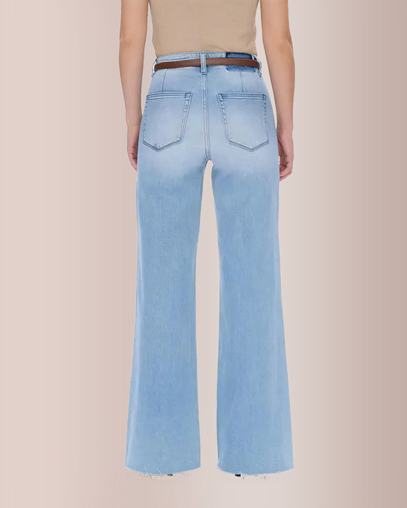 Curvvvy® Stretchy High Waist Wide Leg Jeans Curvvvy-US