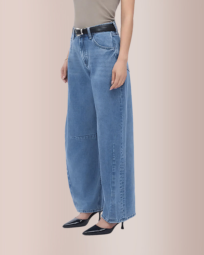 Curvvvy® High Waist Baggy Barrel Leg Jeans Curvvvy-US