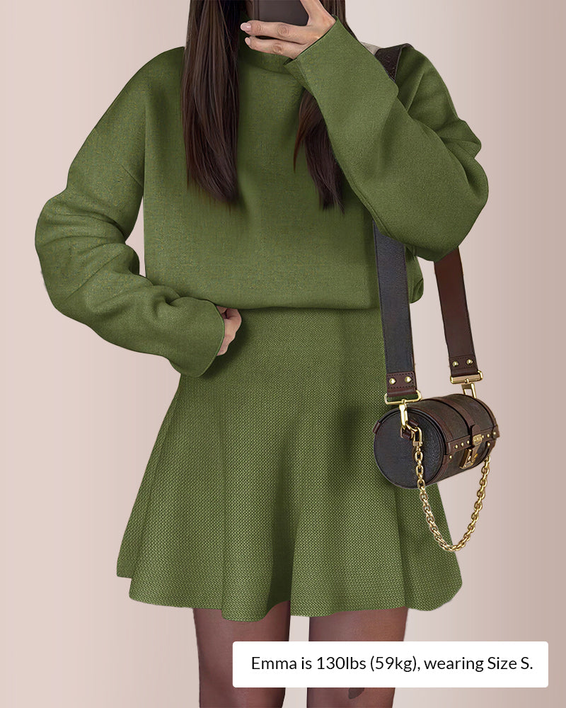 Curvvvy® Women's Casual Mock Neck Sweater Dress