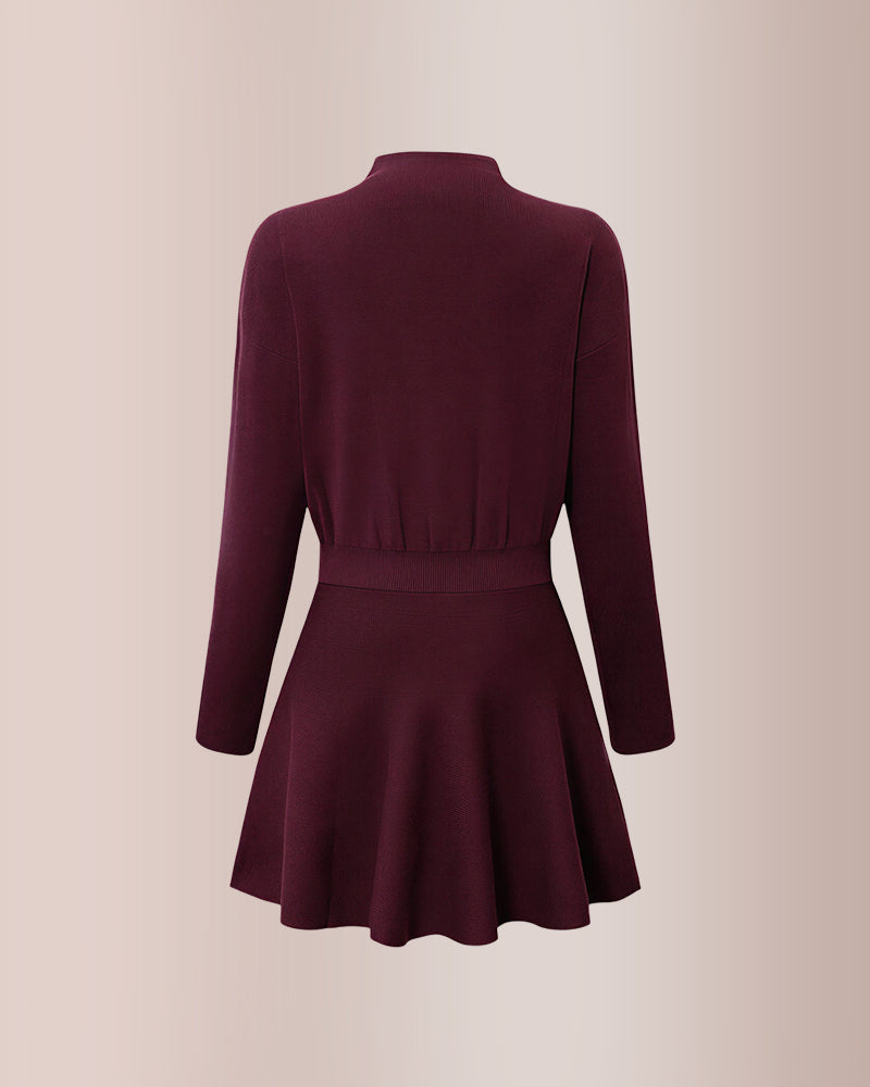 Curvvvy® Women's Casual Mock Neck Sweater Dress