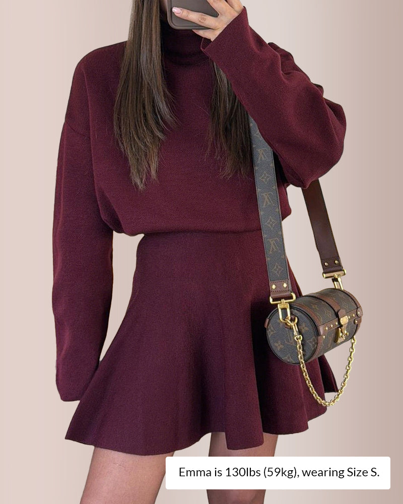 Curvvvy® Women's Casual Mock Neck Sweater Dress