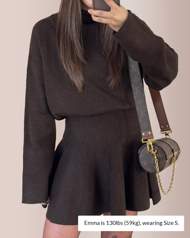 Curvvvy® Women's Casual Mock Neck Sweater Dress