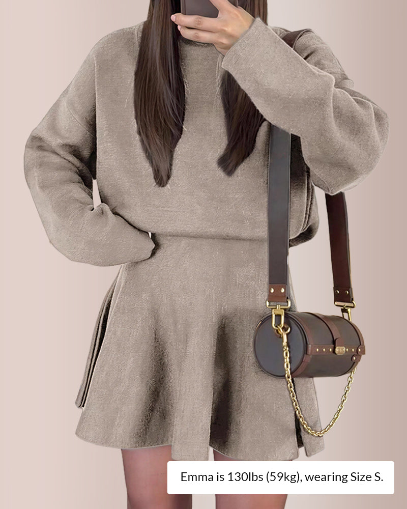 Curvvvy® Women's Casual Mock Neck Sweater Dress