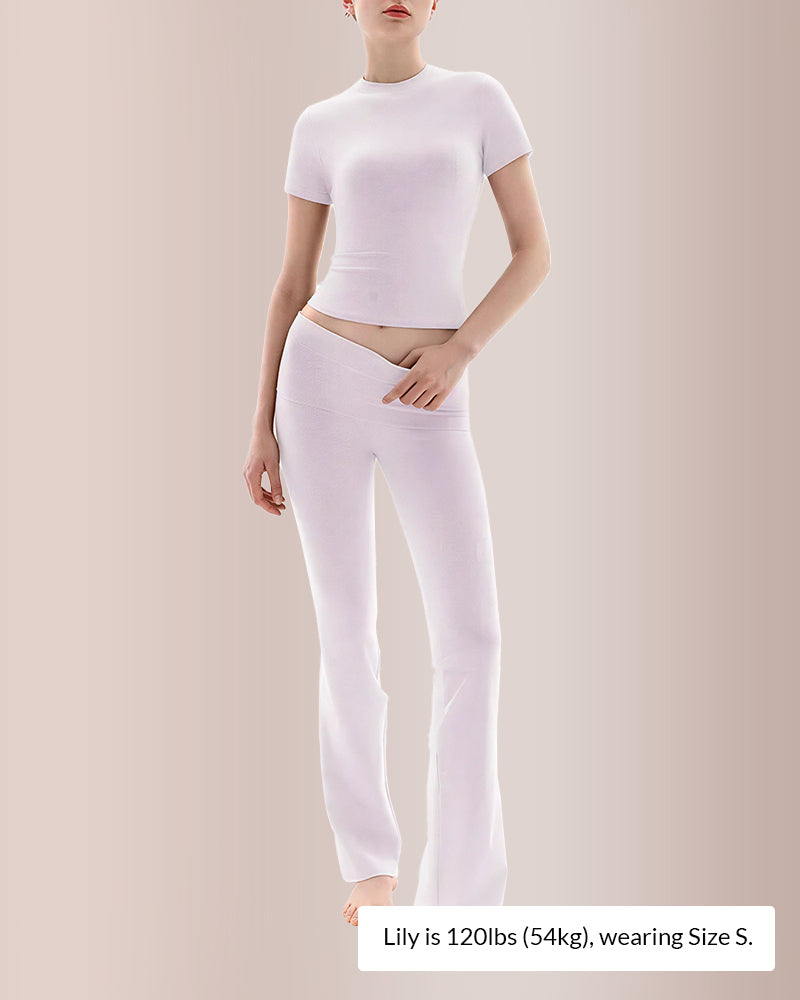 Curvvvy® Women’s Short Sleeve Top & Flare Pant Set