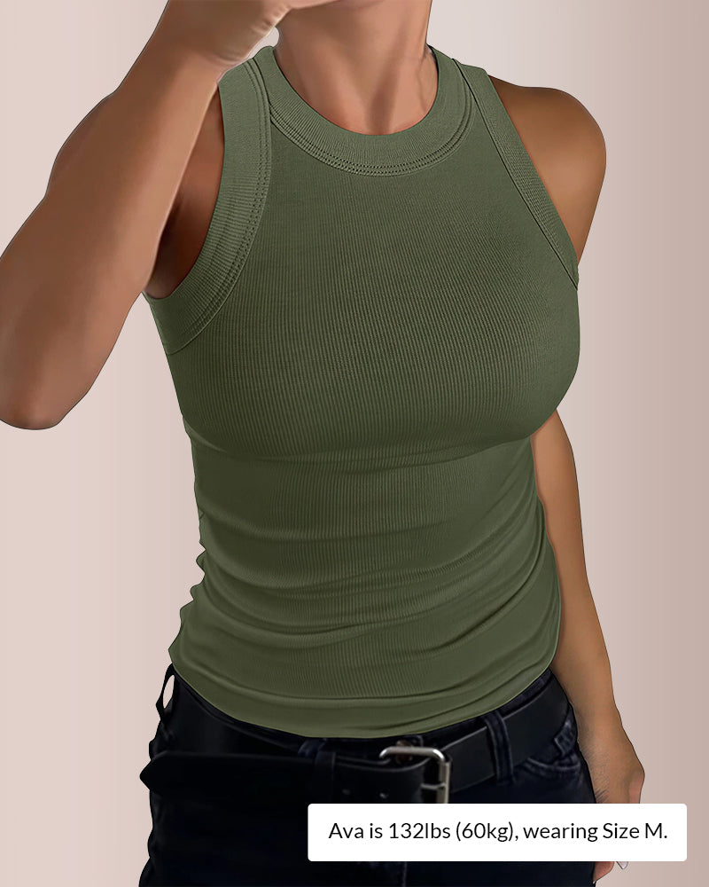Curvvvy® Revival Ribbed Knit Essential Tank