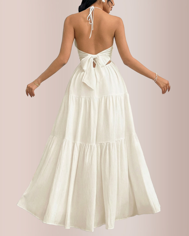 Curvvvy® Halter Neck Tiered Maxi Dress