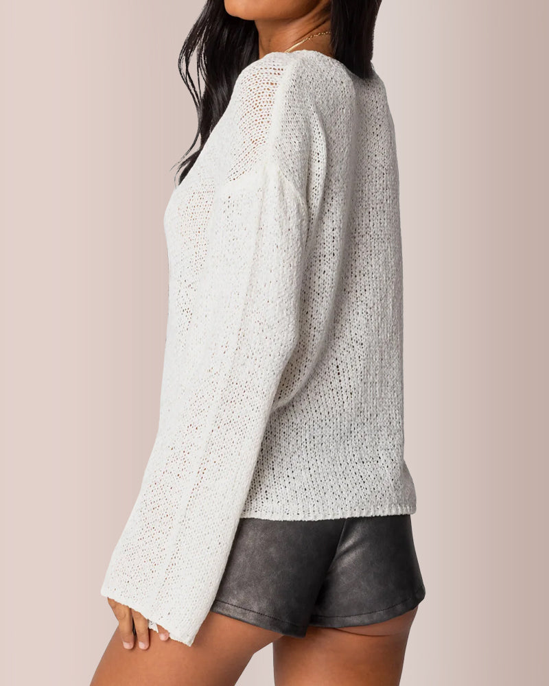 Curvvvy® Drop Shoulder Light Knit Sweater