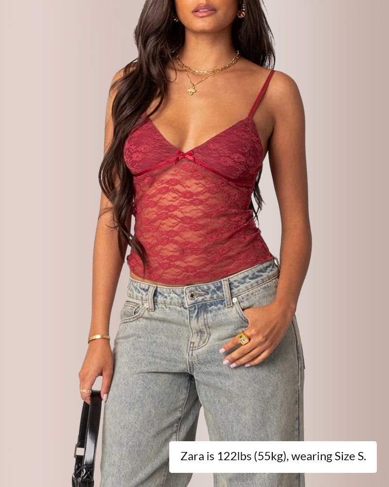 Curvvvy® Sheer Lace Tank Top