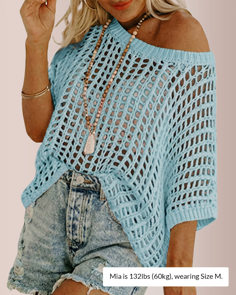 Curvvvy® Summer Crochet Knit Pullover Top