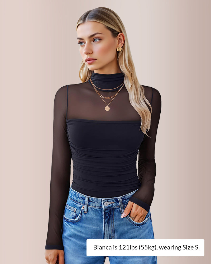 Curvvvy® CurveFlex - Turtle Neck Long Sleeve Shapewear Bodysuit Curvvvy-US