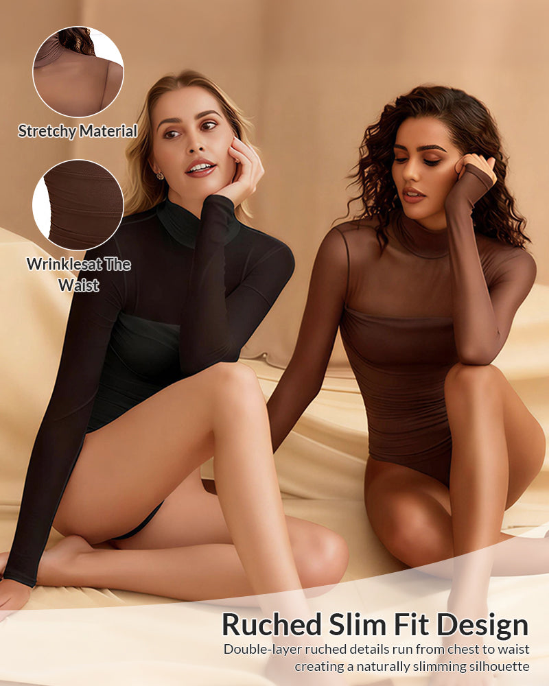 Curvvvy® CurveFlex - Turtle Neck Long Sleeve Shapewear Bodysuit Curvvvy-US