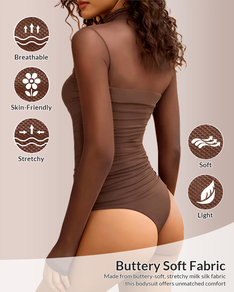 Curvvvy® CurveFlex - Turtle Neck Long Sleeve Shapewear Bodysuit Curvvvy-US