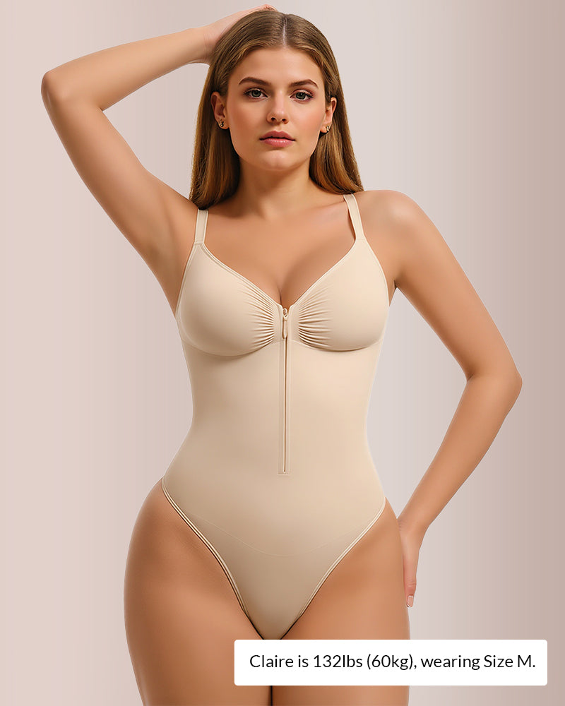 Curvvvy® Seamless Heart-Neck Thong Bodysuit