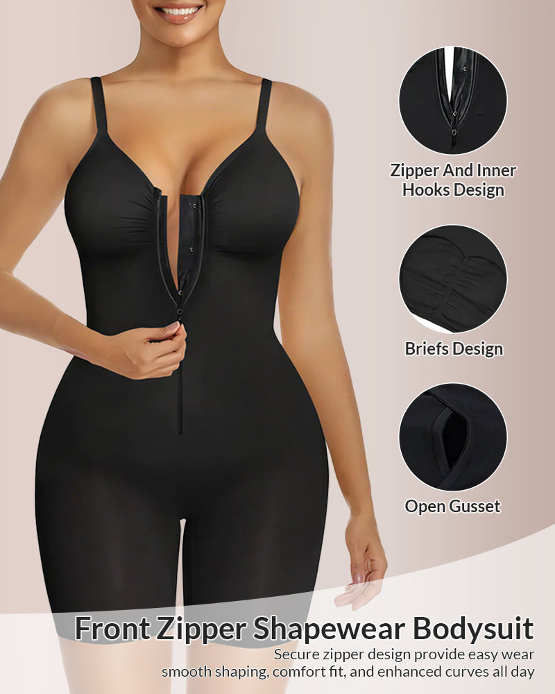 Curvvvy® Zip-Up Tummy Control Shapewear Bodysuit