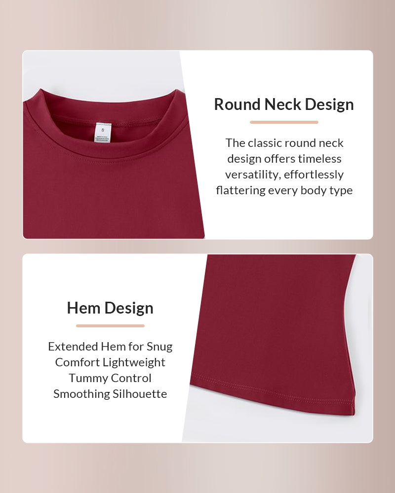 Curvvvy® Women’s Solid Slim-Fit Stretch Sports Tee