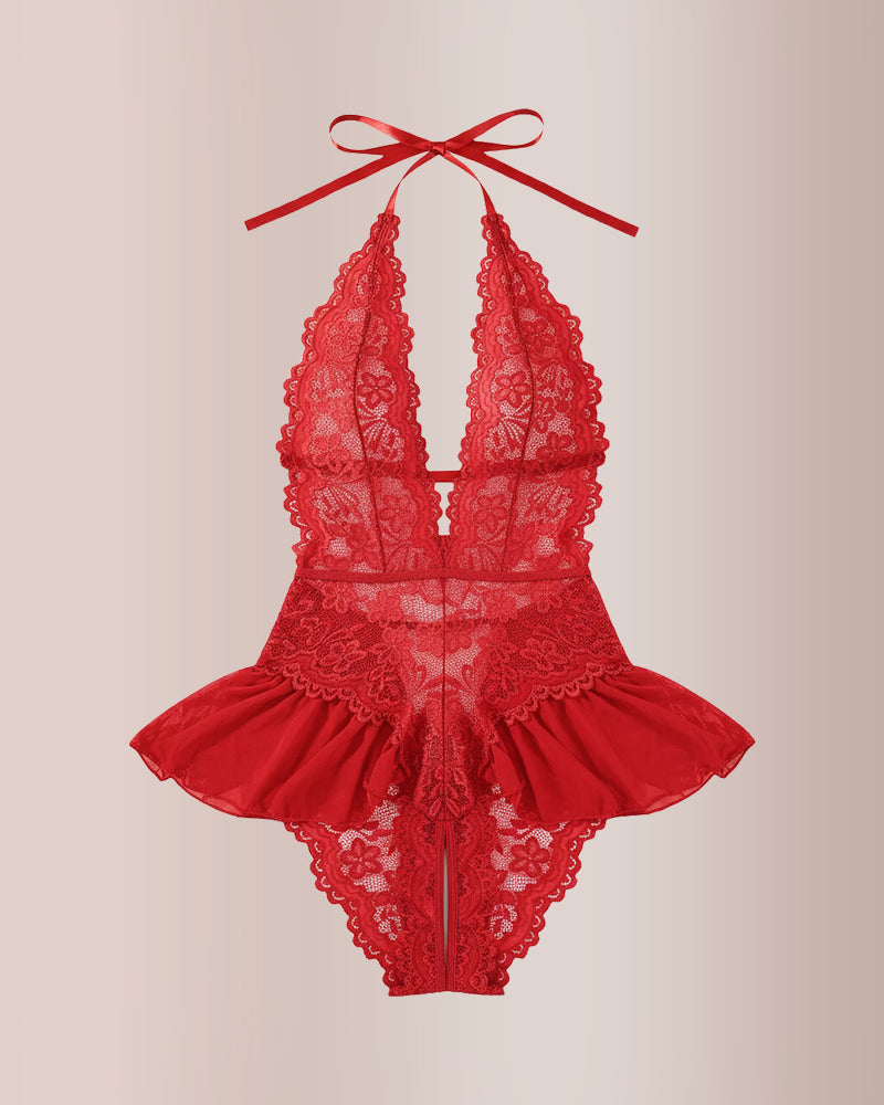 Curvvvy® Women’s Lace Teddy Seamless Push-Up Bodysuit