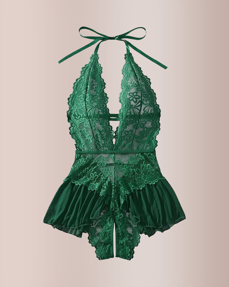 Curvvvy® Women’s Lace Teddy Seamless Push-Up Bodysuit