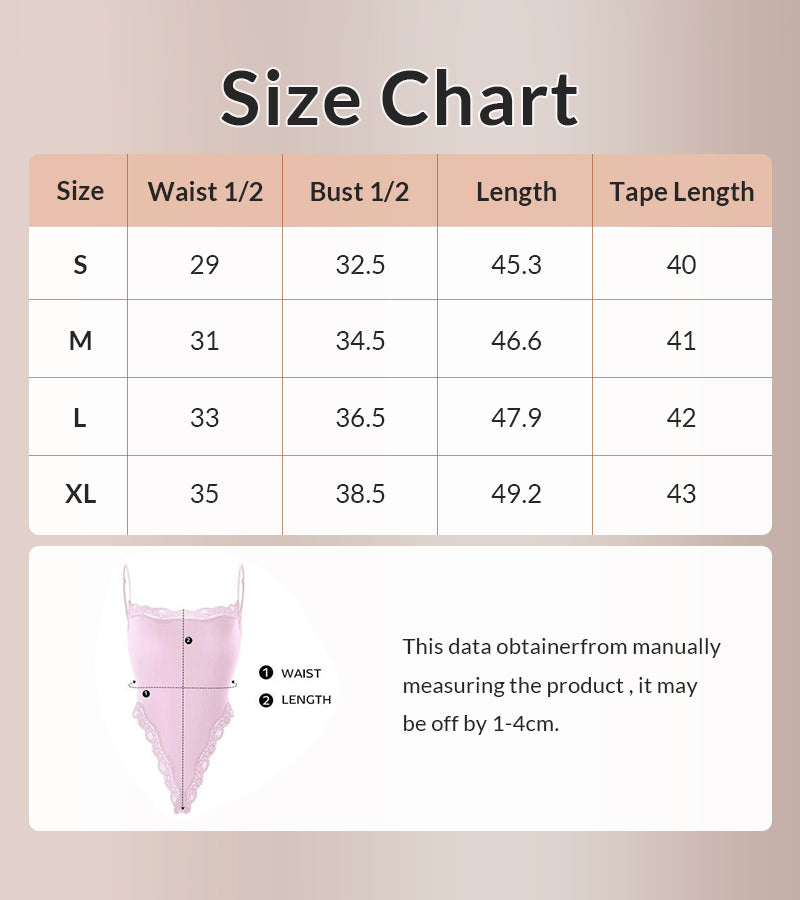 Curvvvy® Women’s Lace Trim Spaghetti Strap Bodysuit