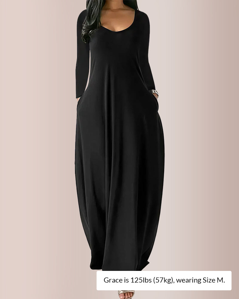 Curvvvy® Long Sleeve Pocket Nightgown