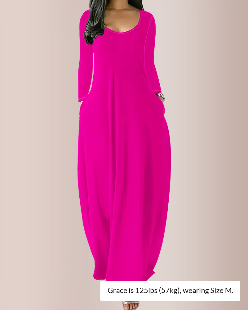 Curvvvy® Long Sleeve Pocket Nightgown