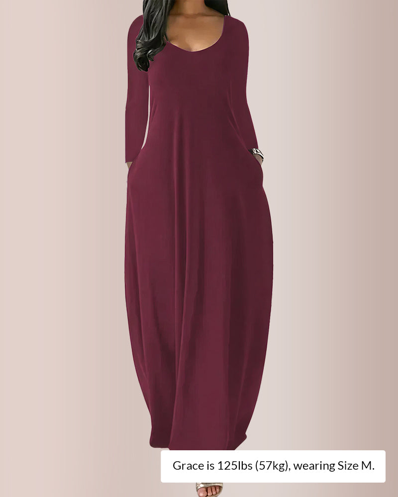 Curvvvy® Long Sleeve Pocket Nightgown