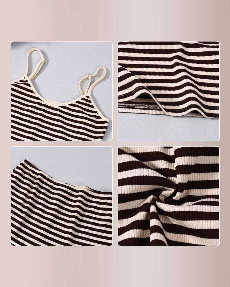 Curvvvy® Striped Cami & Shorts Lounge Set