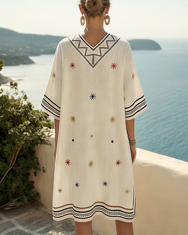 Curvvvy® Women’s Fairy Collar Printed Beach Dress