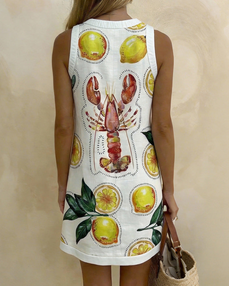 Curvvvy® Summer Printed Sleeveless Beach Dress